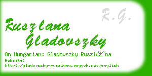 ruszlana gladovszky business card